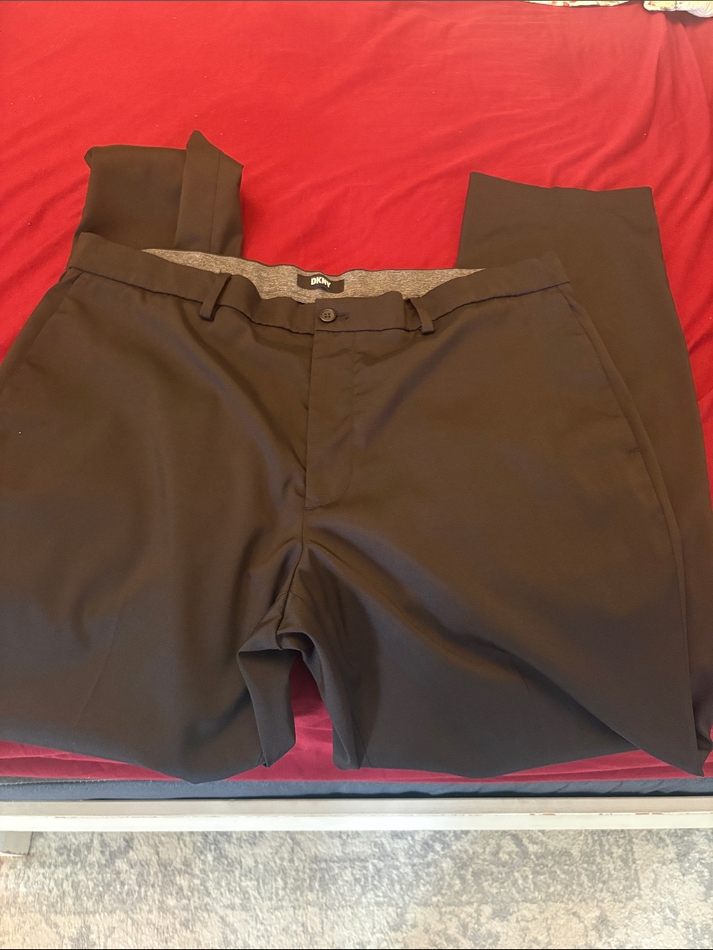 DKNY Men's Dark Brown Dress Pants